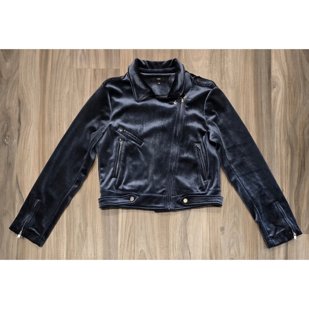 Women's Fate Velour Moto Biker Style Jacket size large
